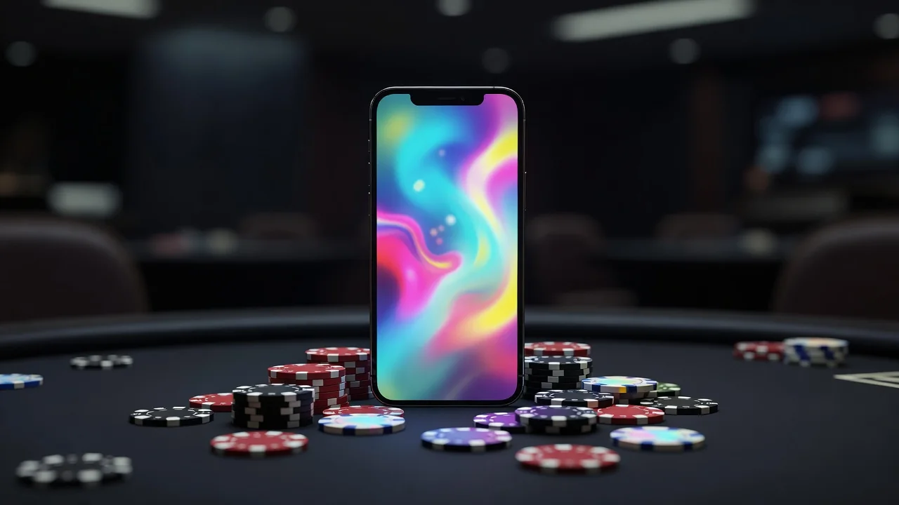 Oyun masasında smartfon — 1Win mobil tətbiqi